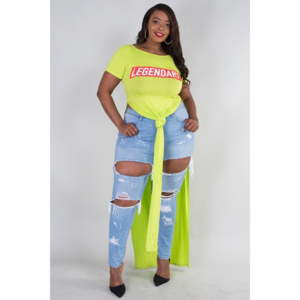 1x-3x Round neck Legendary two slits top - Picture 7 of 8